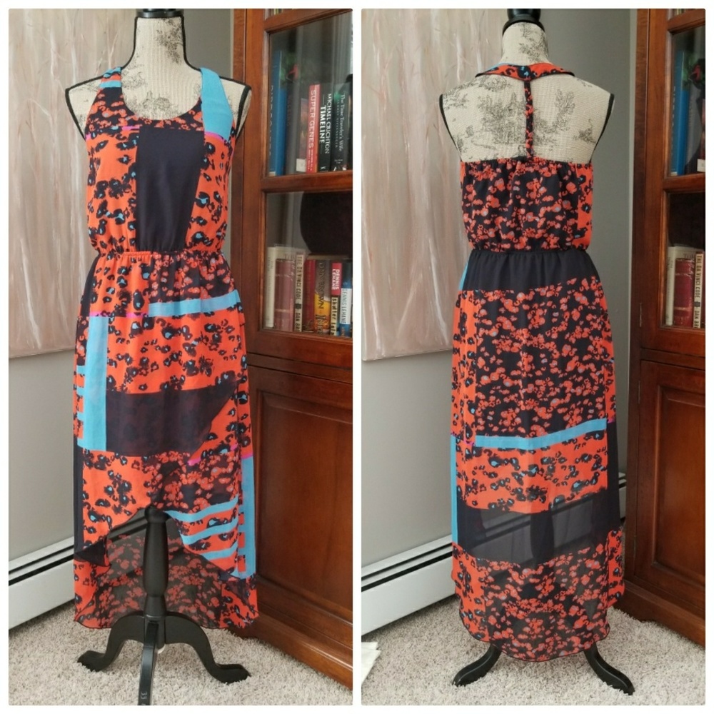 Flowered high low dress